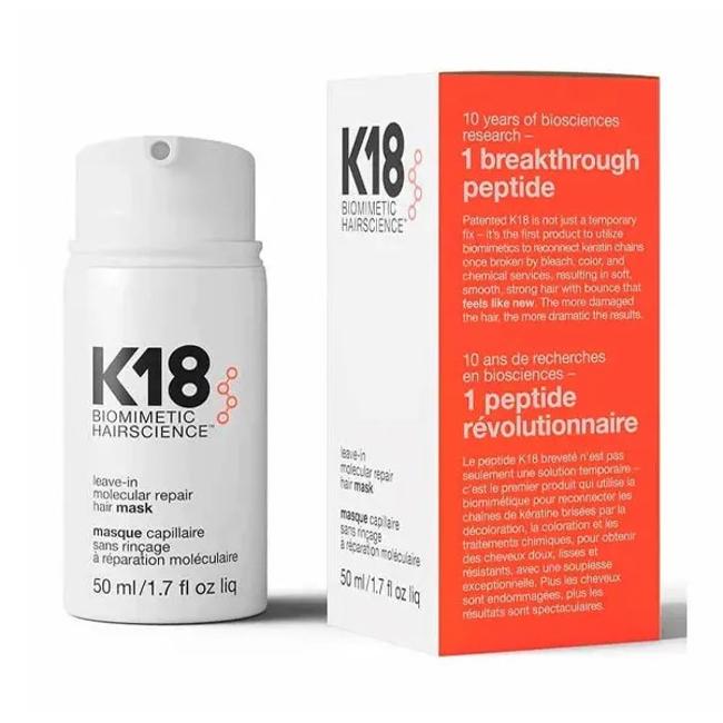 K18 Hair Mask Mascarilla reparadora molecular sin aclarado.